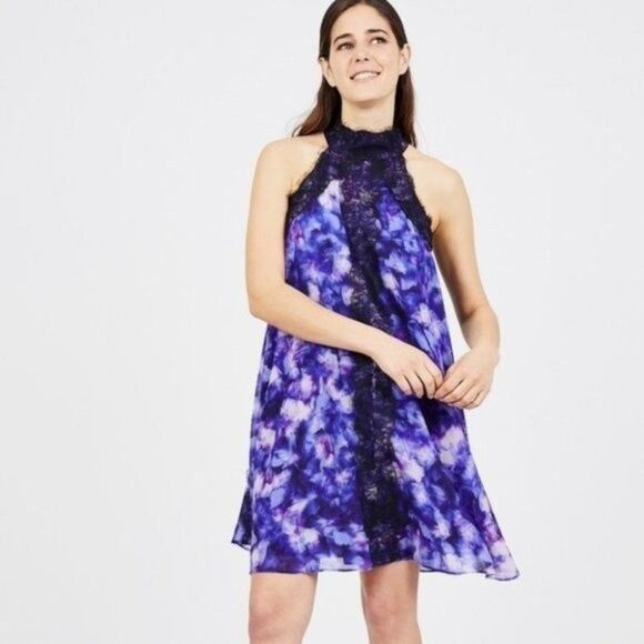 Badgley Mischka Lace Trapeze Mini Dress size 10 - Picture 1 of 15